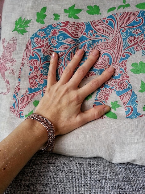 detal haftu na tkaninie